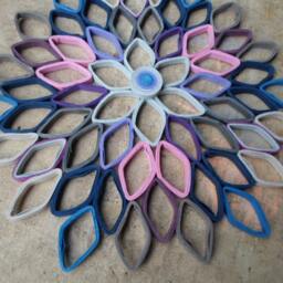 Handmade Dahlia Paper Wall Art Modern Geometric Floral Decor - thumbnail 3