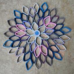 Handmade Dahlia Paper Wall Art Modern Geometric Floral Decor - thumbnail 2
