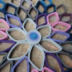 Handmade Dahlia Paper Wall Art Modern Geometric Floral Decor - thumbnail 4