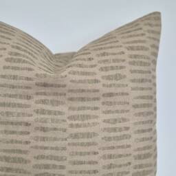 Linen Cushion Cover, Artisan Green Print Art Of The Loom Linen, Decorative Farmhouse Scatter - thumbnail 3