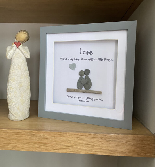 Love Pebble Frame, Personalised Gifts, Couple Art, Gift For Girlfriend, Home Gift, Best Valentines Ideas, Husband - image 1