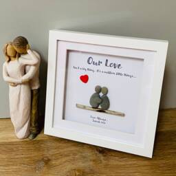 Love Pebble Frame, Personalised Gifts, Couple Art, Gift For Girlfriend, Home Gift, Best Valentines Ideas, Husband - thumbnail 2