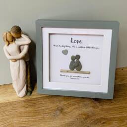 Love Pebble Frame, Personalised Gifts, Couple Art, Gift For Girlfriend, Home Gift, Best Valentines Ideas, Husband - thumbnail 3