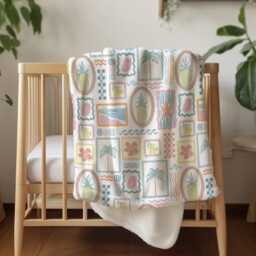 Frames - Summer, Sherpa Fleece Blanket, Decor, Kids Bedding, Blankets, Children's, Seaside Frames, Beach Warmth, Blanket - thumbnail 2