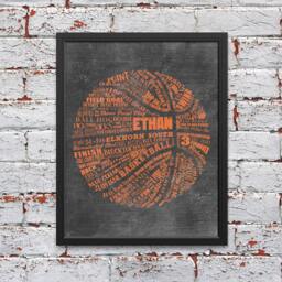 Basketball Coach Gift -Basketball For Senior - Art End Of Year Gift- Team Poster - thumbnail 1