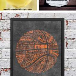 Basketball Coach Gift -Basketball For Senior - Art End Of Year Gift- Team Poster - thumbnail 2