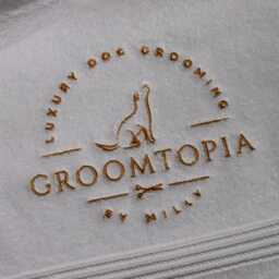 Embroidered Logo Towels, Custom Salon Business Branding - thumbnail 3