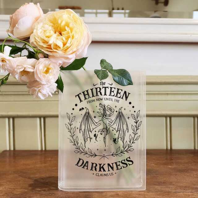 The Thirteen Book Vase, Crescent City Acrylic Valkyrie Quote Bookish Decor, Fantasy Flower Shaped Fan Art - image 1