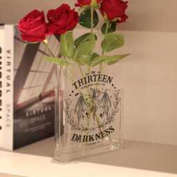 The Thirteen Book Vase, Crescent City Acrylic Valkyrie Quote Bookish Decor, Fantasy Flower Shaped Fan Art - thumbnail 2