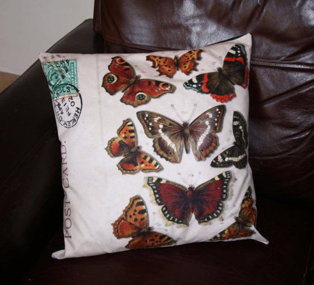 Cushion Large Butterfly Illustration Handmade Wings Nature Washable Interior Design Unique Lepidopterist Lepidoptera Lepidopterology - image 1