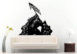 American Soldier Army Marine Trooper Support Our Troops Patriotic Symbol Usa Flag Hero Wall Decal Vinyl Sticker Mural Room Decor L1251 - thumbnail 1