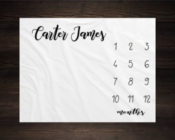 Milestone Blanket Monthly Baby Growth Tracker Minky Fleece Shower Gift Newborn Gender Neutral For Mom To Be - thumbnail 1