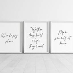 Home Prints Set Of 3, Our Happy Place Together Unframed Wall Art - thumbnail 3