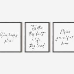 Home Prints Set Of 3, Our Happy Place Together Unframed Wall Art - thumbnail 2