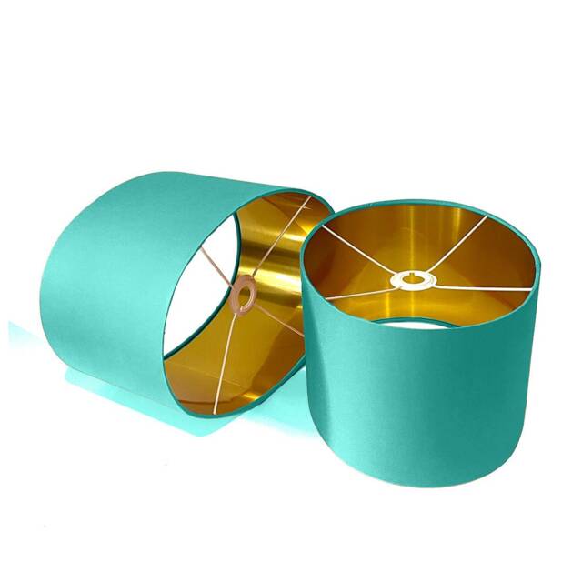 New Luxury High Quality Pistachio Green 21 Cotton Fabric Lamp Shade Oval Shape Oval Metallic Lining - image 1
