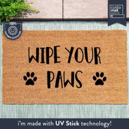 Bold Wipe Your Paws - Dog/Cat Paw Print Doormat Cute Pet Animal Lover Gift Family Doormats - thumbnail 1