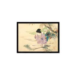 Japanese Woman Bijin Art Print Poster Woodblock Ukiyo-E Kuchi-E Kajita Hanko Framed Mounted Wall Geisha Maiko Kimono Elegant Landscape A3 A2 - thumbnail 2