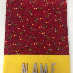 Pillowcase-Christmas Reindeer/string Of Christmas Lights/Personalized Handmade Pillowcase/standard Size/Christmas/Birthday Gift - thumbnail 2
