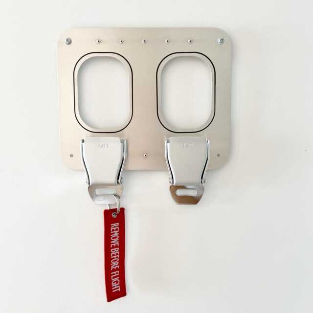 Two Window Keyrack Made From Aluminum With Seatbelt Hooks - Gift For Pilots, Flight Attendants & Frequent Flyers/Key Holder - image 1