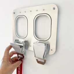 Two Window Keyrack Made From Aluminum With Seatbelt Hooks - Gift For Pilots, Flight Attendants & Frequent Flyers/Key Holder - thumbnail 3