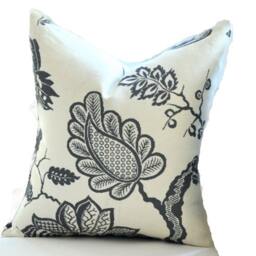 Bali Vine in Charcoal- This Listing Is For One Pillow - Front & Back - thumbnail 1