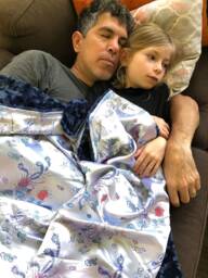 "Extra Large Silver Dragon Brocade & Navy Minky Throw Blanket, ""Dr Phillips"