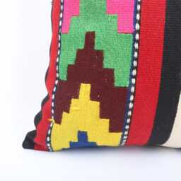 Vintage Turkish Kilim Pillow Cover Bohemian Cushion, 18''x18'' - thumbnail 2