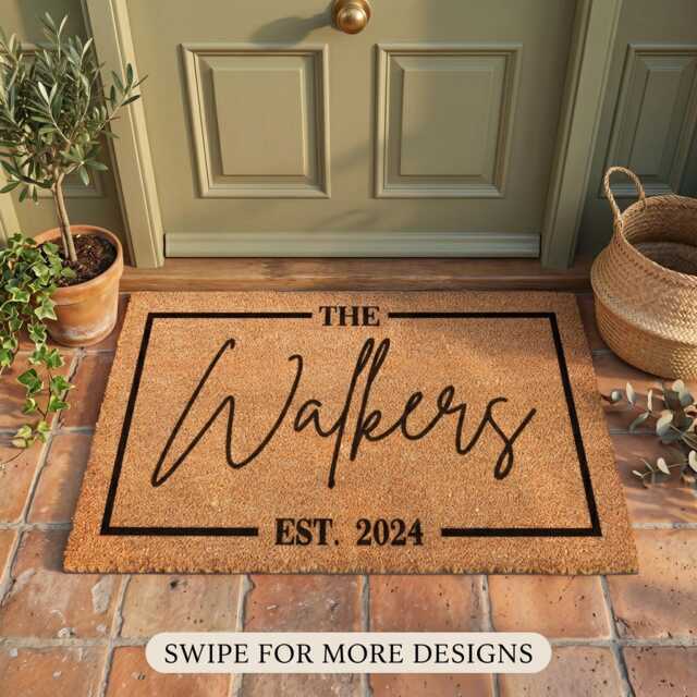 Personalized Doormat, Custom Family Name Welcome Mat, Last Coir Door Housewarming Gift, Wedding Closing Gift For New Home - image 1