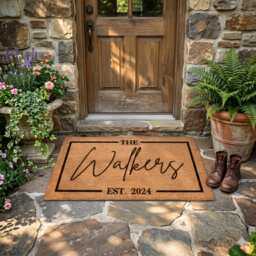 Personalized Doormat, Custom Family Name Welcome Mat, Last Coir Door Housewarming Gift, Wedding Closing Gift For New Home - thumbnail 2