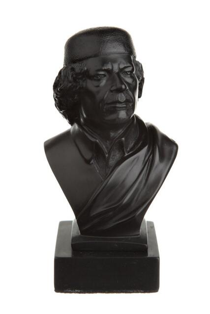 Libyan Revolutionary Colonel Muammar Gaddafi Stone Bust Statue 4.6'' - 11.5 cm