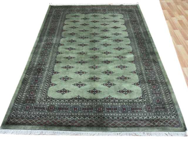 5.6x8 Pistachio Green 3 Ply Bokhara Rug - 1.70x2.50 Triple Pile Bedroom Turkish Extra Thick Afghan - image 1