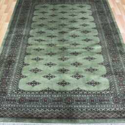 5.6x8 Pistachio Green 3 Ply Bokhara Rug - 1.70x2.50 Triple Pile Bedroom Turkish Extra Thick Afghan - thumbnail 2