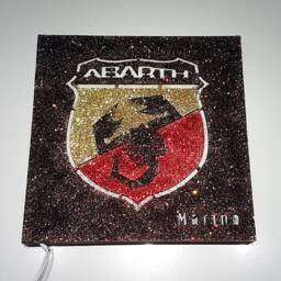 Abarth Wood Lamp. Symbol. Led Lamp, Glitter, Hang Or Lean