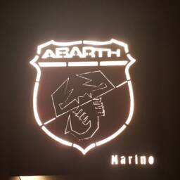 Abarth Wood Lamp. Symbol. Led Lamp, Glitter, Hang Or Lean - thumbnail 2