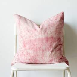 Block Print Pillow Cover Indian Batik Textile, Boho Farmhouse Decor - 20x20 - thumbnail 2