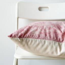Block Print Pillow Cover Indian Batik Textile, Boho Farmhouse Decor - 20x20 - thumbnail 3