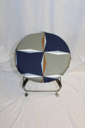 Mid Century Modern Bar Stool Cover Navy Gray Geometric, Elasticized