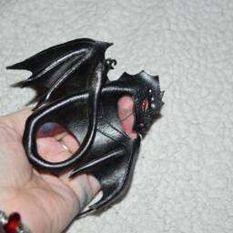 Mini Leather Dragon Wall Hanging And/Or Costume Piece 5 Inch Wingspan - On Sale For Old Stock These Available Now - thumbnail 2