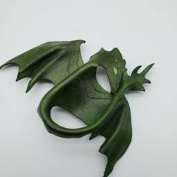 Mini Leather Dragon Wall Hanging And/Or Costume Piece 5 Inch Wingspan - On Sale For Old Stock These Available Now - thumbnail 3