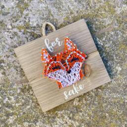 For Fox Sake String Art - Animal Puns Art, Woodland Creatures Home Decor, Funny Fox Pun Wall Hanging - thumbnail 3