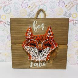 For Fox Sake String Art - Animal Puns Art, Woodland Creatures Home Decor, Funny Fox Pun Wall Hanging - thumbnail 2