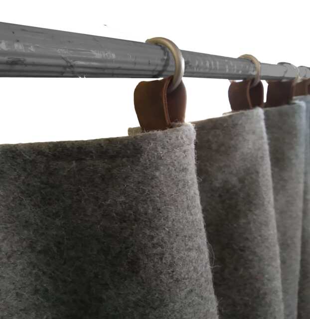 Woollen Drapery For Winters, Wool Felt Curtains, Light Gray Curtain Panel Custom Window Customized Door Eyelet - image 1