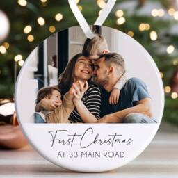 Personalised Christmas Bauble - First At New Home Bauble, 1st Decoration Keepsake Gift, Photo Upload - thumbnail 3