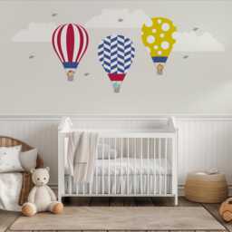 Kids Wall Decals Hot Air Balloon Jungle Animals, Stickers, Baby Decal, Nursery Decals, Room Decor, Peel Stick - thumbnail 2