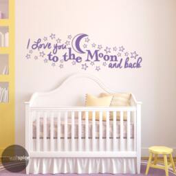 I Love You To The Moon & Back Vinyl Wall Decal Sticker - thumbnail 2