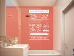 Bathroom Rules, Wall Decor, Art, Rules Decal, Decor - thumbnail 1