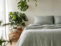 Sage Linen Sheet Set 1 Flat & Fitted 2 Pillowcases Stonewashed 100% Flax Linen Set