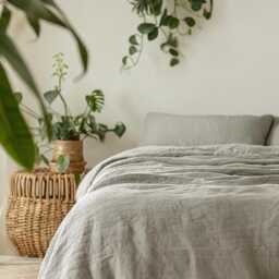 Sage Linen Sheet Set 1 Flat & Fitted 2 Pillowcases Stonewashed 100% Flax Linen Set - thumbnail 4