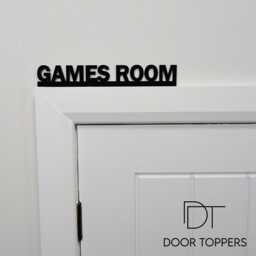 Games Room Door Topper - Black Acrylic Gaming Room Sign Entertainment Space Over Decor Gamer Birthday Or Housewarming Gift - thumbnail 1