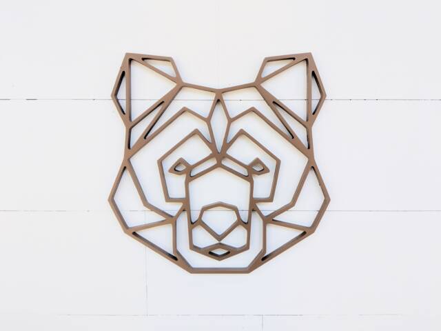 Geometric Bear Head Wall Decor - Woodland Nursery Art Animal Minimalist Adventure Boys Room - image 1